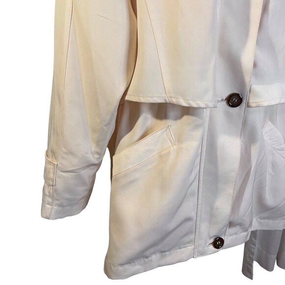 London Fog Womens Buttery Cream Lightweight Button Zipper Jacket Adjustable - L - Picture 16 of 16